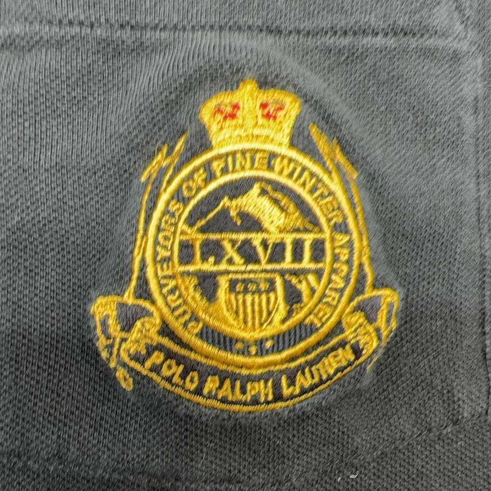 Ralph Lauren Polo Shirt Mens XL Black Crest Pocket Purveyors Fine Winter Apparel